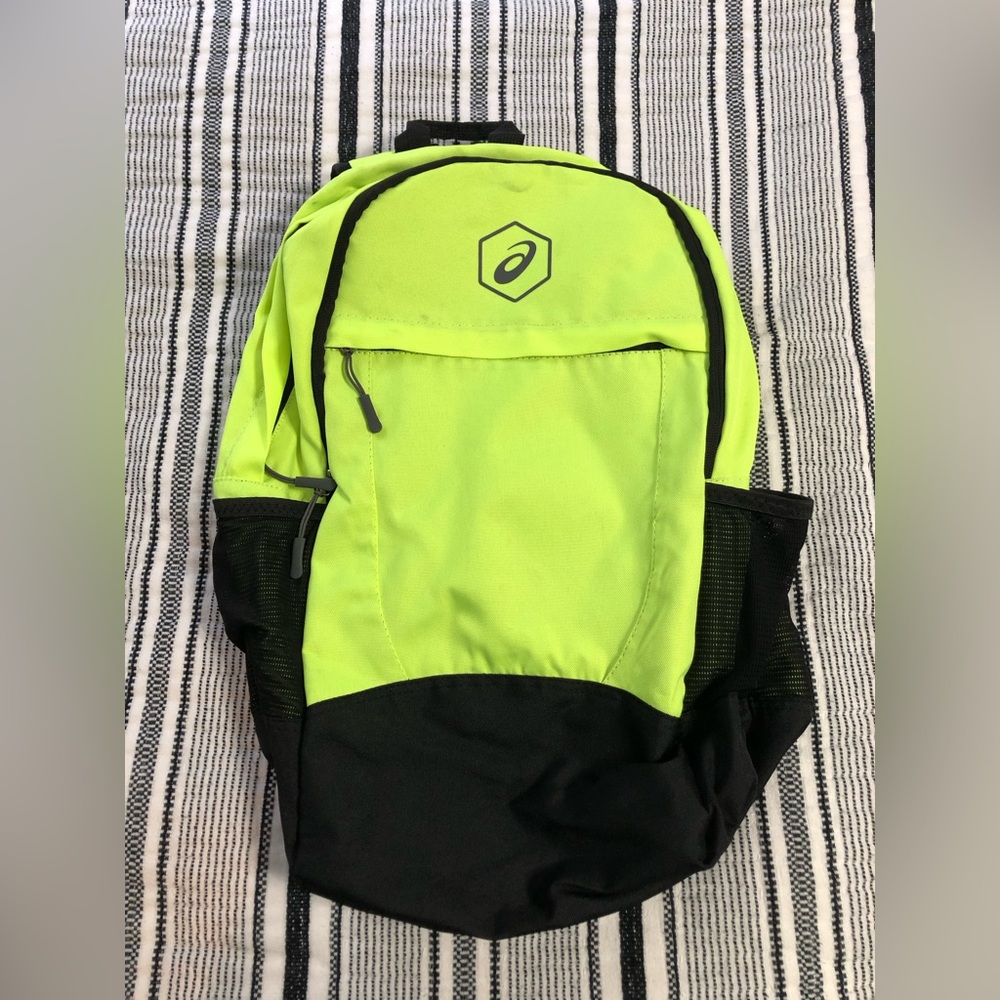 asic neon yellow backpack